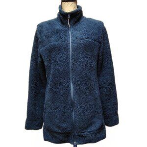 Athleta Womens Full Zip Fleece Jacket Medium Middle Layer Teddy Sherpa Cozy‎